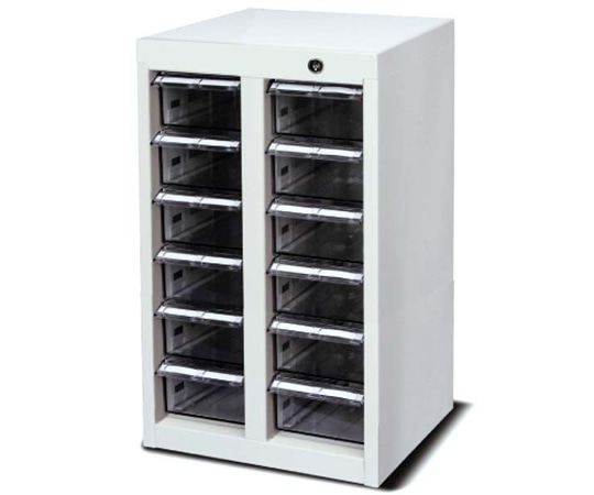 宮成製作所 薬剤保管庫メディロック MLBC配薬キャビネット シリンダー錠 2列6段 ポリカトレー MLBC-012C-S 1台（ご注文単位1台）【直送品】