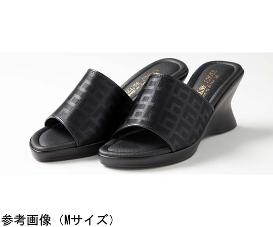 山一 厚底ウエッジデザインミュール ブラック M 610BKM 1足(ご注文単位1足)【直送品】