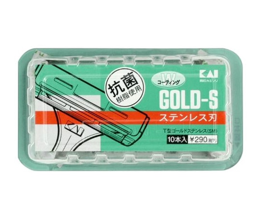 貝印カミソリ T型ゴールドステンレス（SM）10本  1パック（ご注文単位1パック）【直送品】