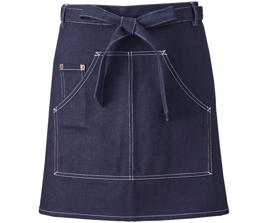 KAZEN サロンエプロン インディゴブルー フリー APK782-98 1枚（ご注文単位1枚）【直送品】