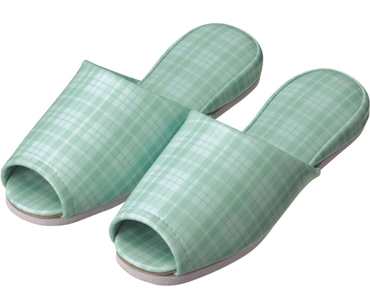 日紅商事 チェック柄前開きスリッパ ブルー 20足セット NB5002（20ソクセット）-ブルー-26.0cm 1箱（ご注文単位1箱）【直送品】