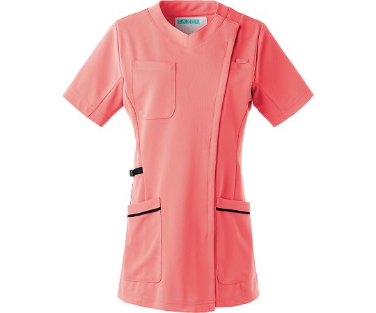 KAZEN レディススクラブジャケット半袖 オレンジxネイビー 4L 981-44 4L 1枚(ご注文単位1枚)【直送品】