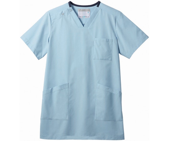 住商モンブラン スクラブ 兼用 半袖 Mサックス/ネイビー 3L MS241-32 3L 1枚（ご注文単位1枚）【直送品】