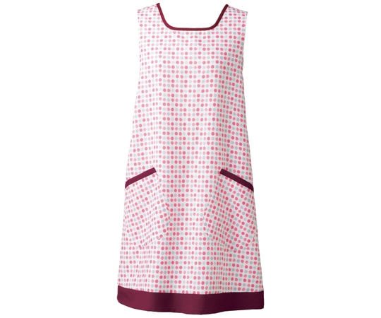 KAZEN ドットカバーエプロン ピンク M KZN911-73 1枚（ご注文単位1枚）【直送品】