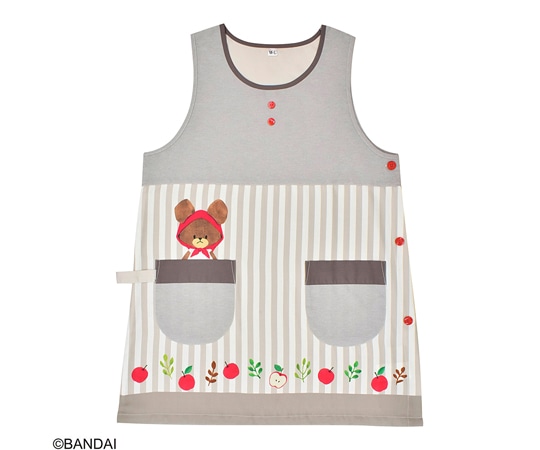 セントレディス くまのがっこうエプロン ストライプ グレー ST-IKU0008 1枚（ご注文単位1枚）【直送品】