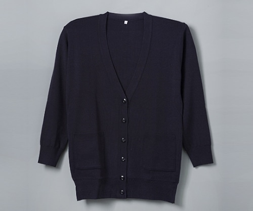 ディーフェイズ 抗ピル貼りポケ付ロングカーディガン 濃紺 L D-1012 1枚(ご注文単位1枚)【直送品】