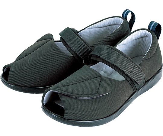 オオサキメディカル PH転びにくいシューズつま先なし 黒 3L 71418 1足(ご注文単位1足)【直送品】