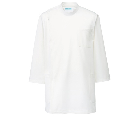 KAZEN メンズ医務衣 七分袖 白 L 246-10 L 1枚(ご注文単位1枚)【直送品】