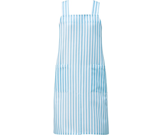 KAZEN プリントエプロン ブルーストライプ L KZN913-71 1枚（ご注文単位1枚）【直送品】