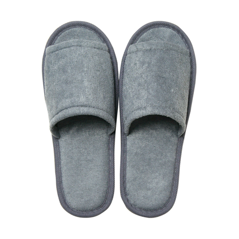 小野商事 使い捨てスリッパ タオル生地 前開きタイプ グレー 20足入 WS6155 1袋(ご注文単位1袋)【直送品】