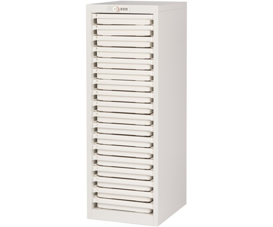 宮成製作所 薬剤保管庫メディロック MLG配薬キャビネット ダイヤル錠 浅型18段 ネオホワイト MLGC-118D-W 1台（ご注文単位1台）【直送品】