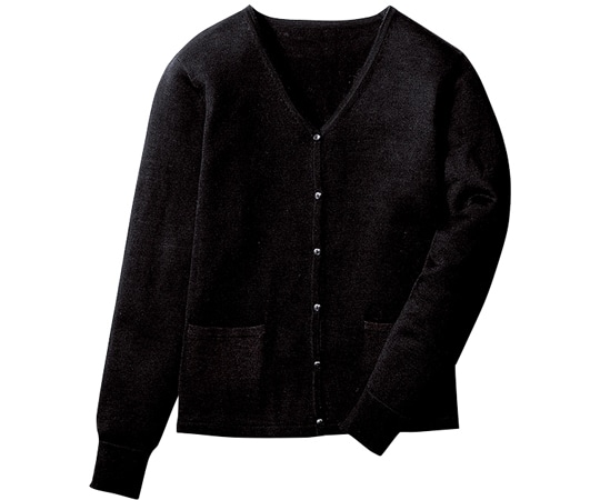 フォーク ナースカーディガン ブラック L A303-3 1枚（ご注文単位1枚）【直送品】