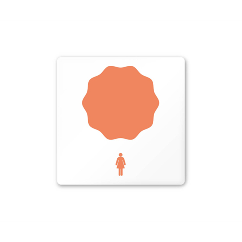 フジタ 室名札 白マットアクリル150角 病院向け ポップ 女子トイレ1 AC-1515 HA-IN1-0105 1枚（ご注文単位1枚）【直送品】