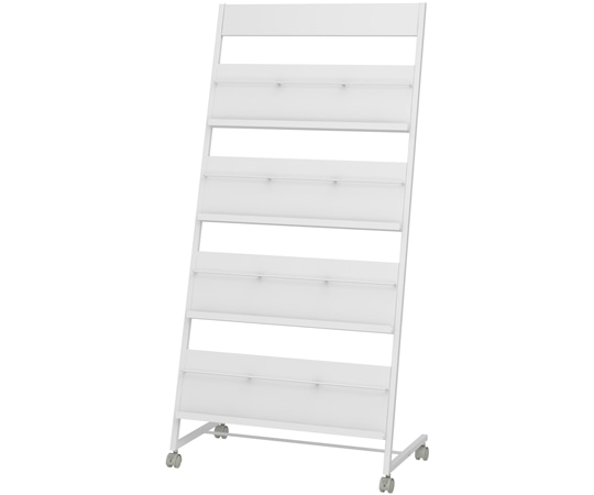 トヨダプロダクツ フリーサイズパンフレットスタンド4段 ホワイト PS-740PW 1個（ご注文単位1個）【直送品】