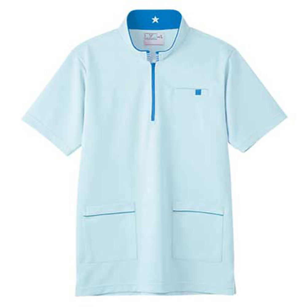 KIRAKU（トンボ） ケアワークシャツ サックス L（身丈73cm） CR185-70 L 1枚（ご注文単位1枚）【直送品】