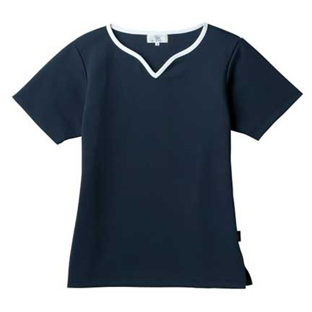 KIRAKU（トンボ） レディス入浴介助用シャツ ネイビー 4L（身丈67.5cm） CR161-88 4L 1枚（ご注文単位1枚）【直送品】