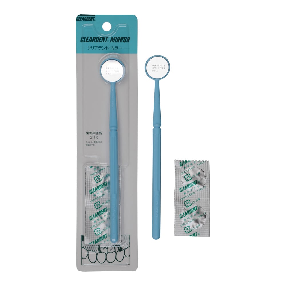 クリアデント クリアデントミラー 歯垢染色錠2錠付 12本入  1ケース（ご注文単位1ケース）【直送品】