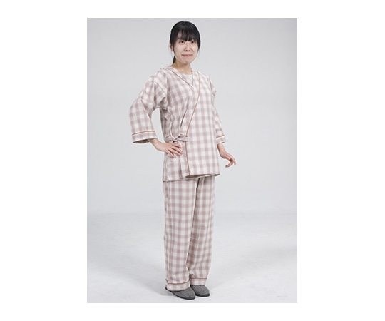 特殊衣料 寝巻き セパレートタイプ タータンピンク Sサイズ 0730 1枚（ご注文単位1枚）【直送品】