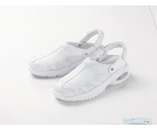 マリアンヌ製靴 バリュ!V5 ホワイト 可動式ベルト 23.0cm V5E 1足（ご注文単位1足）【直送品】