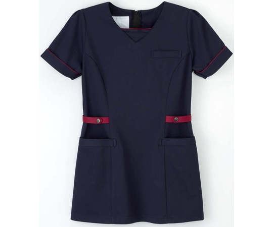 ナガイレーベン チュニック ネイビー+バーガンディ S LH-6312 1枚（ご注文単位1枚）【直送品】