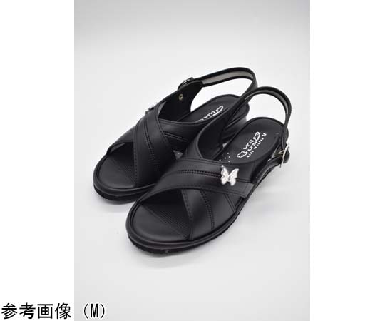 山一 消臭クロスサンダル ブラック LL 7602BKLL 1足(ご注文単位1足)【直送品】