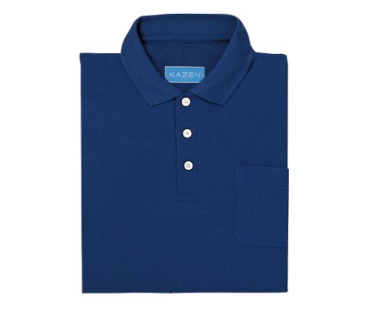 KAZEN ポロシャツ半袖 ネイビー SS 237-28 SS 1枚（ご注文単位1枚）【直送品】