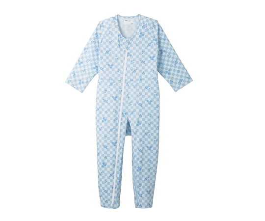 エンゼル（介護用品） 介護寝巻き コンビネーションⅡ（フルオープン型） リーフブルー LL 5638-A 1枚（ご注文単位1枚）【直送品】