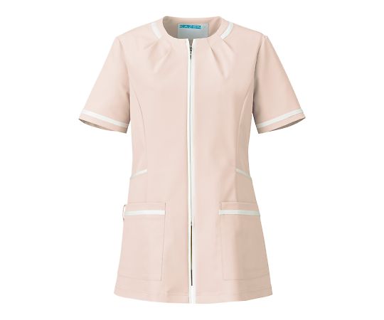 サンアロー レディースジャケット スマートスクラブエレガント ピンクベージュ×オフホワイト L 780-44 L 1枚(ご注文単位1枚)【直送品】