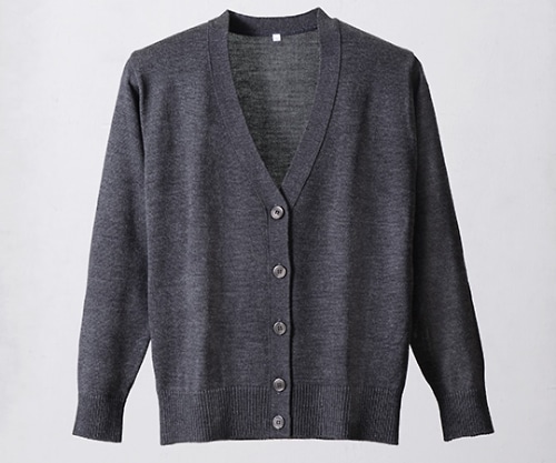 ディーフェイズ 7ゲージカーディガン グレー L D-1008 1枚(ご注文単位1枚)【直送品】