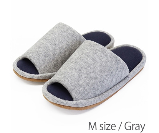 オクムラ クレンゼ 抗ウイルス 外縫いスリッパ グレー M  1足（ご注文単位1足）【直送品】