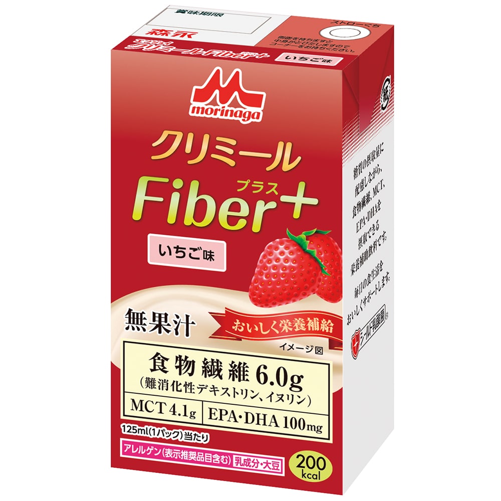 森永乳業クリニコ エンジョイクリミール Fiber+(栄養補助食品) いちご味 1箱(24パック入) 1箱(ご注文単位1箱)【直送品】