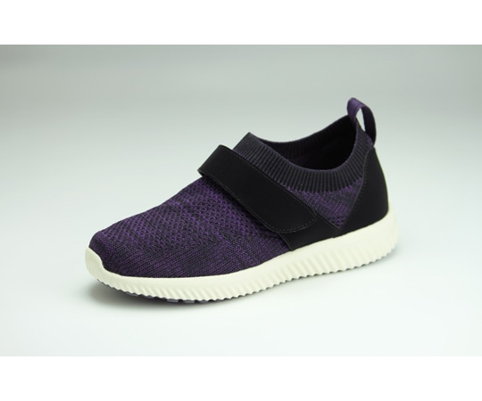 マリアンヌ製靴 ストレッチニットスニーカー パープル 1本ベルトタイプ 3L（26.0~26.5cm） WG110 1足（ご注文単位1足）【直送品】