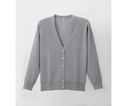 ディーフェイズ 抗ピル長袖カーディガン ライトグレー LL D-1001 1枚（ご注文単位1枚）【直送品】