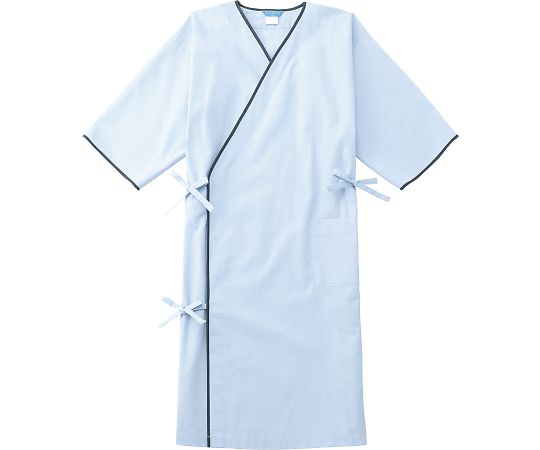 KAZEN 検診衣 サックス L 226-91 L 1枚(ご注文単位1枚)【直送品】