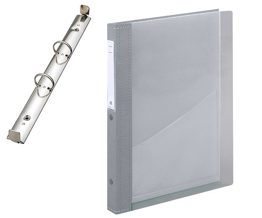 LIHITLAB カルテブック A4・2穴・クリヤー シルバー CYC4-2L-6 1冊（ご注文単位1冊）【直送品】