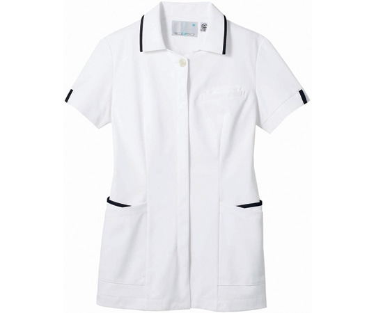 住商モンブラン ナースジャケット 半袖 白/ネイビー M 73-2419 M 1枚(ご注文単位1枚)【直送品】