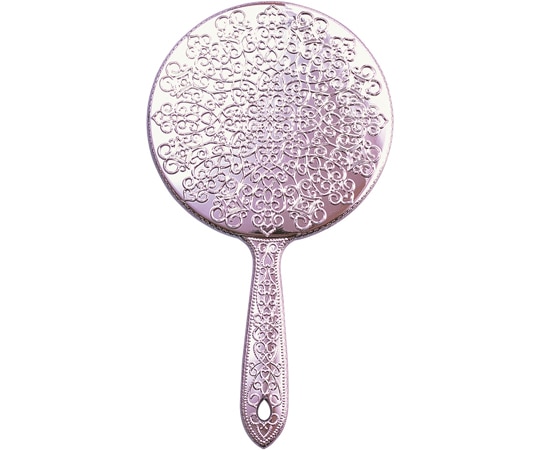 ヤマムラ メッキハンドミラー ピンク Y-13 1個（ご注文単位1個）【直送品】