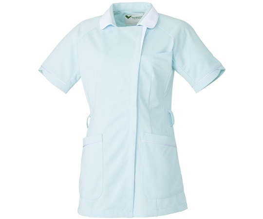 ミドリ安全 作業服 メディカルウェア ベルデクセル 女性用チュニック VEM243上 サックス×ホワイト 5Lサイズ VEM243-UE-5L 1着(ご注文単位1着)【直送品】