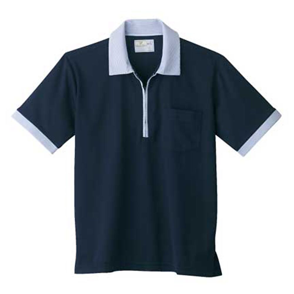 KIRAKU（トンボ） ニットシャツ ネイビー 4L（身丈80cm） CR125-88 4L 1枚（ご注文単位1枚）【直送品】