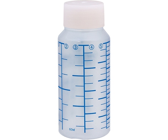 金鵄製作所 NK投薬瓶 60mL 青色目盛 ノーマルキャップ（ホワイト:白） 1箱（200本入） B0170-000WH 1箱（ご注文単位1箱）【直送品】