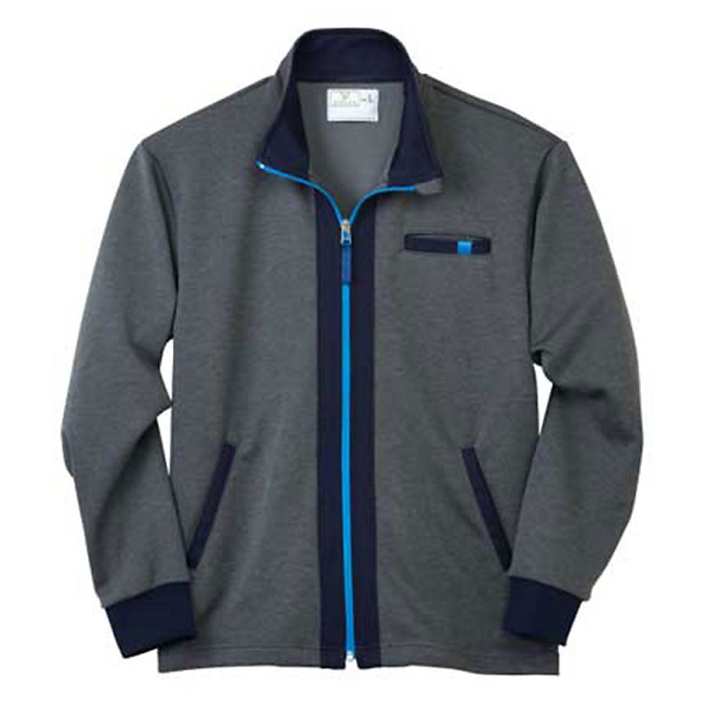 KIRAKU(トンボ) ジャケット グレーモク×ブルー 4L(身丈77cm) CR176-75 4L 1枚(ご注文単位1枚)【直送品】