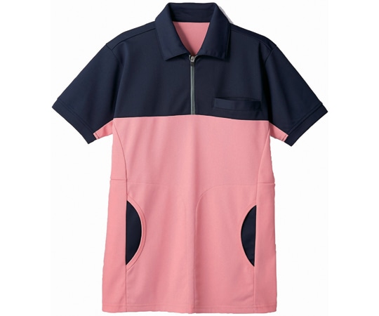 住商モンブラン ポロシャツ 兼用 半袖 ネイビー/ピンク SS 72-482 SS 1枚（ご注文単位1枚）【直送品】