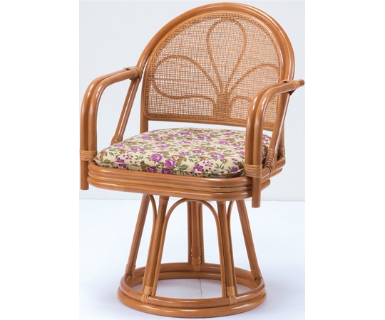 ファミリー・ライフ 天然籐肘付き回転チェア ハイタイプ 04165 1箱(ご注文単位1箱)【直送品】