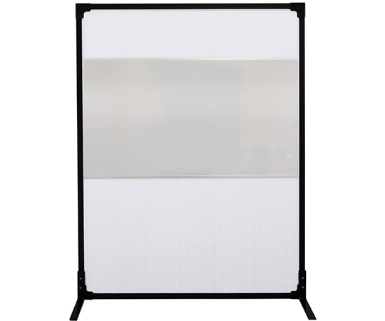 岐阜プラスチック工業 抗菌ウォール 軽量タイプ アジャスター仕様 フル（透明窓付き）パネル ブラック FS5-1013F 1個（ご注文単位1個）【直送品】