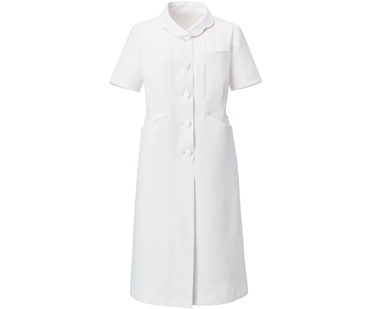 KAZEN ワンピース半袖 ホワイト 17号 YW112-1 1枚（ご注文単位1枚）【直送品】