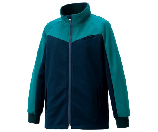 KAZEN ジャージジャケット ネイビーxグリーン M KZN244-22 M 1枚（ご注文単位1枚）【直送品】