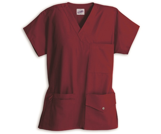 スクラブス スクラブス UNISEX 6ポケット スナップトップ ガーネット M Z1J15 1枚（ご注文単位1枚）【直送品】