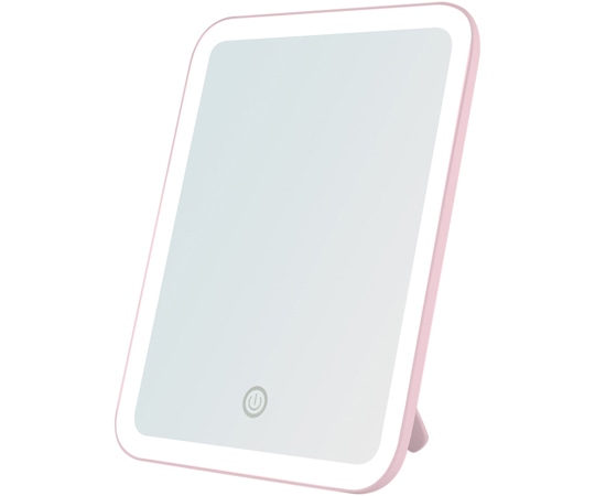 ヤマムラ LEDメイクアップミラー ピンク YBM-1730 1個（ご注文単位1個）【直送品】