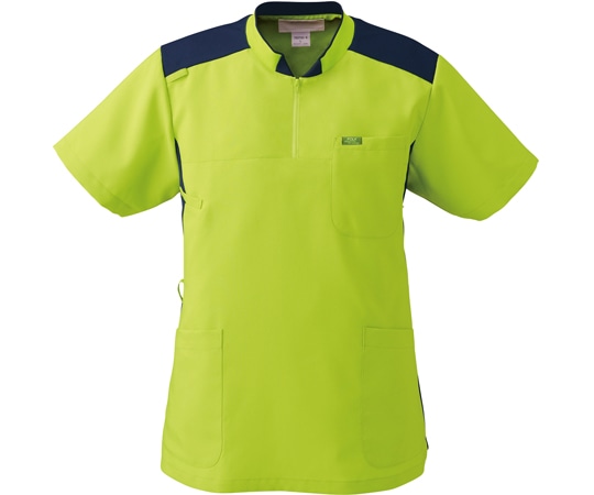 フォーク ジップアップスクラブR ライム×ダークネイビー L 7037SC-6 1枚（ご注文単位1枚）【直送品】