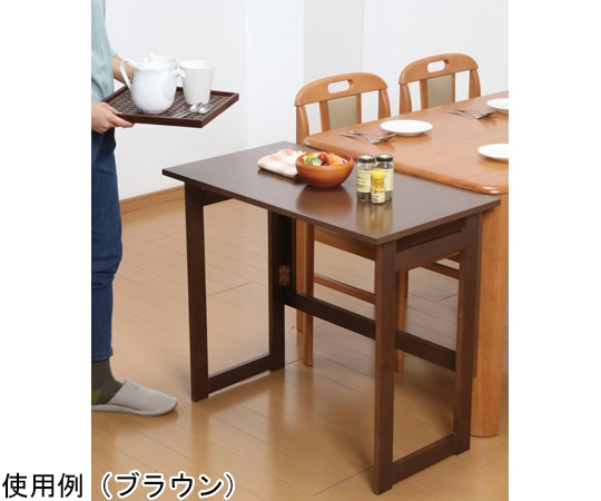 ファミリー・ライフ 天然木折りたたみテーブル 高さ69cm ブラウン 0330010 1箱（ご注文単位1箱）【直送品】